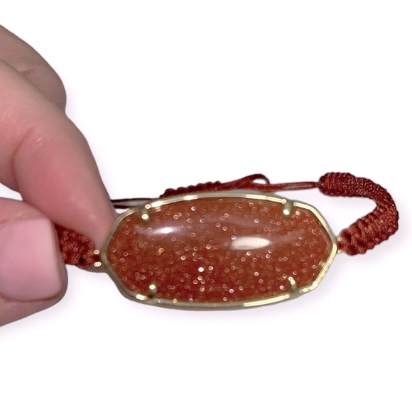 KENDRA SCOTT Elle Bracelet Friendship Macrame Band Bronze Rust GoldStone NWT - Picture 2 of 7